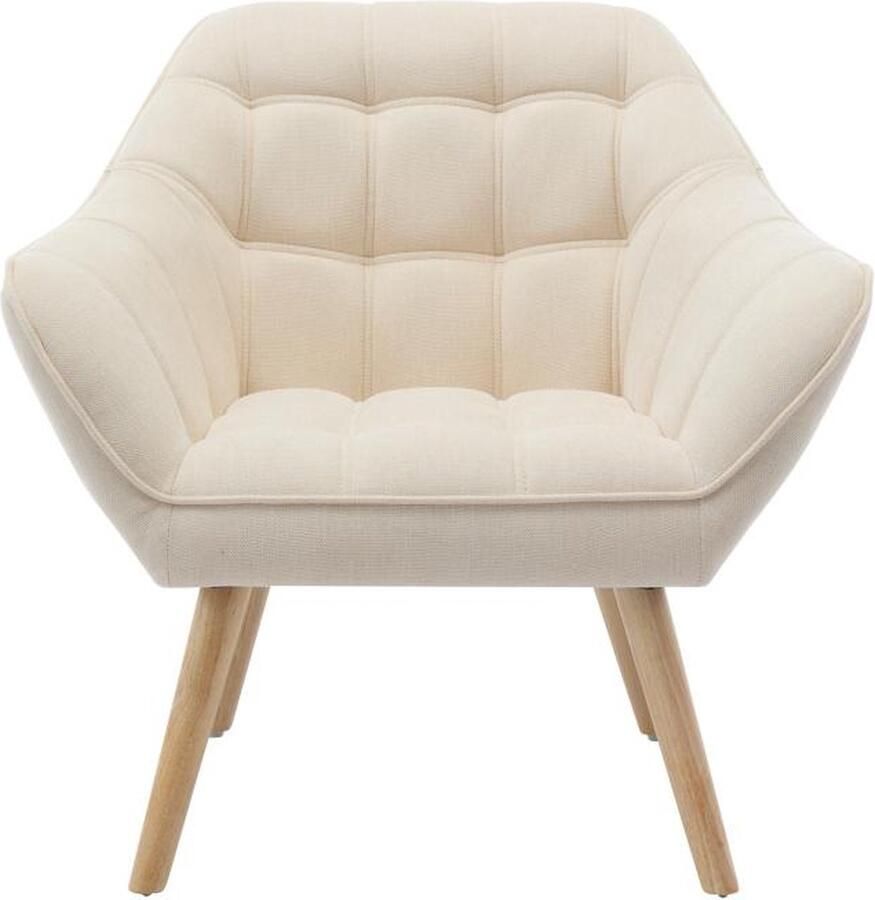 Vente-unique Fauteuil van beige stof CASERTA L 82 cm x H 77 cm x D 73 cm