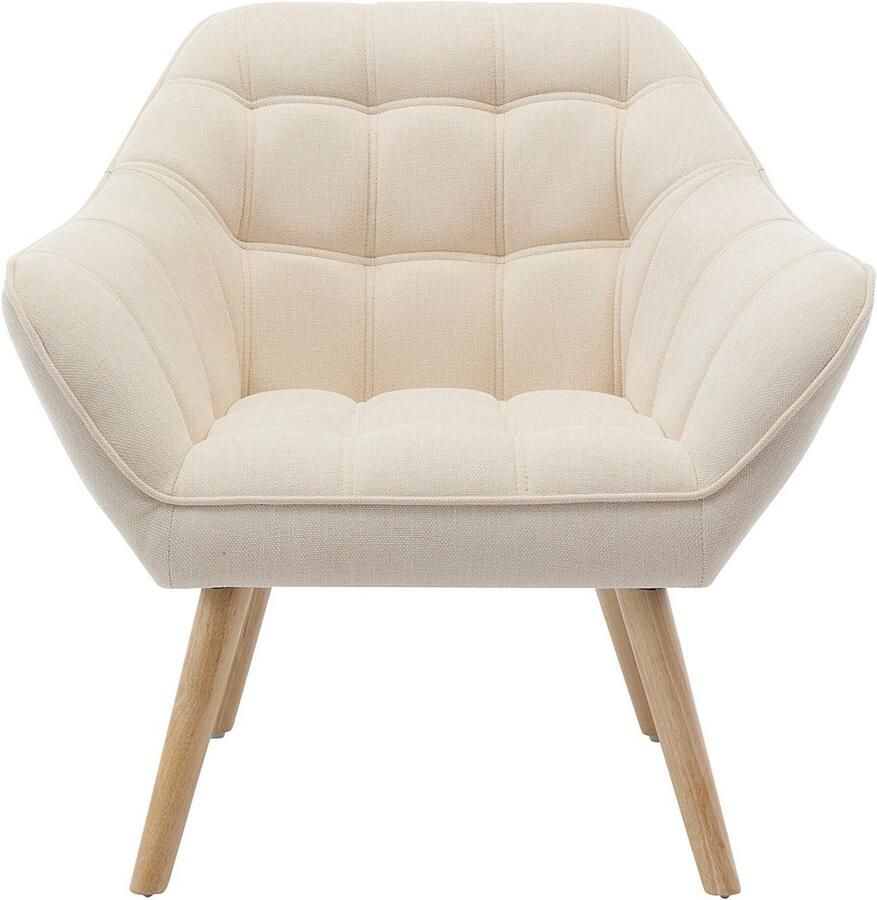 Vente-unique Fauteuil van beige stof CASERTA L 82 cm x H 77 cm x D 73 cm - Foto 2
