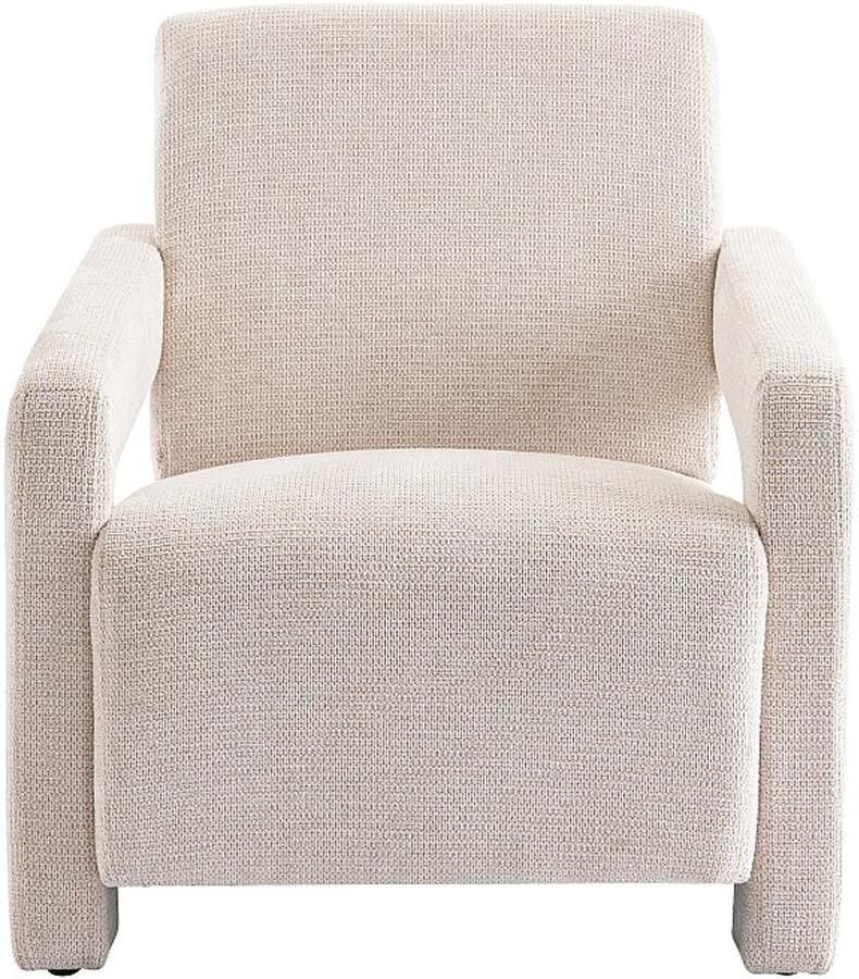 Vente-unique Fauteuil van beige stof met textuur ISPARTA L 65 cm x H 71 cm x D 83 cm