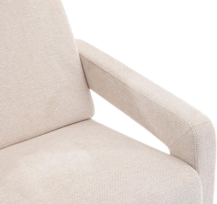 Vente-unique Fauteuil van beige stof met textuur ISPARTA L 65 cm x H 71 cm x D 83 cm - Foto 3