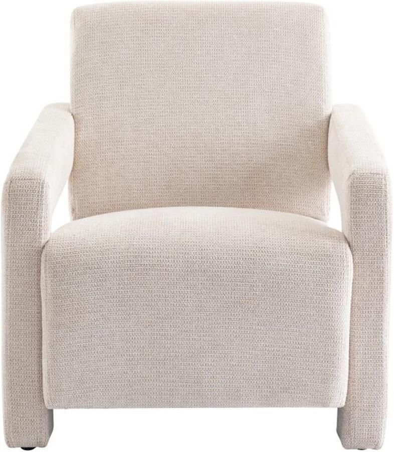 Vente-unique Fauteuil van beige stof met textuur ISPARTA L 65 cm x H 71 cm x D 83 cm - Foto 2