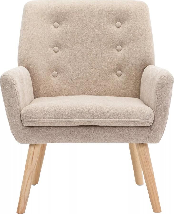 Vente-unique Fauteuil van beige stof SERINO L 65 cm x H 79 cm x D 68 cm