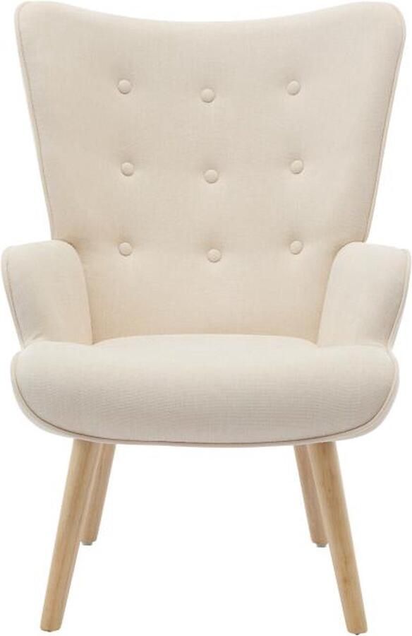 Vente-unique Fauteuil van beige stof VATELY L 69 cm x H 95.5 cm x D 78 cm