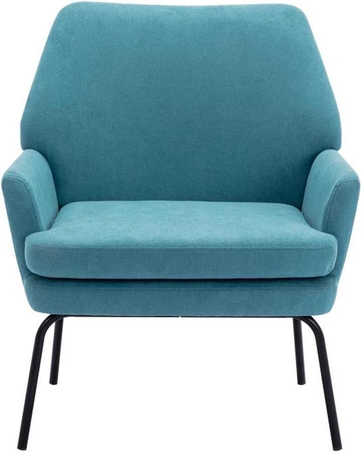 Vente-unique Fauteuil van blauwe stof PALMARELO L 68 cm x H 82 cm x D 75 cm