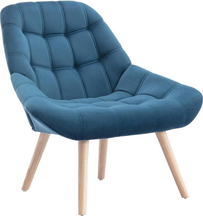 Vente-unique Fauteuil van blauwgroen fluweel LUOSTO L 87 cm x H 83 cm x D 79 cm