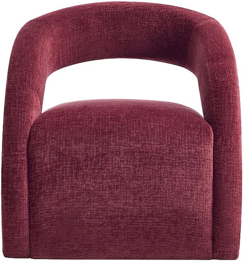 Vente-unique Fauteuil van Bordeauxrode chenille stof LUCIOTA