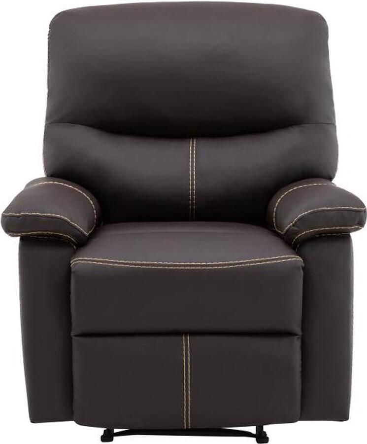 Vente-unique Fauteuil van bruine kunstleer CANBY L 79 cm x H 95 cm x D 90 cm