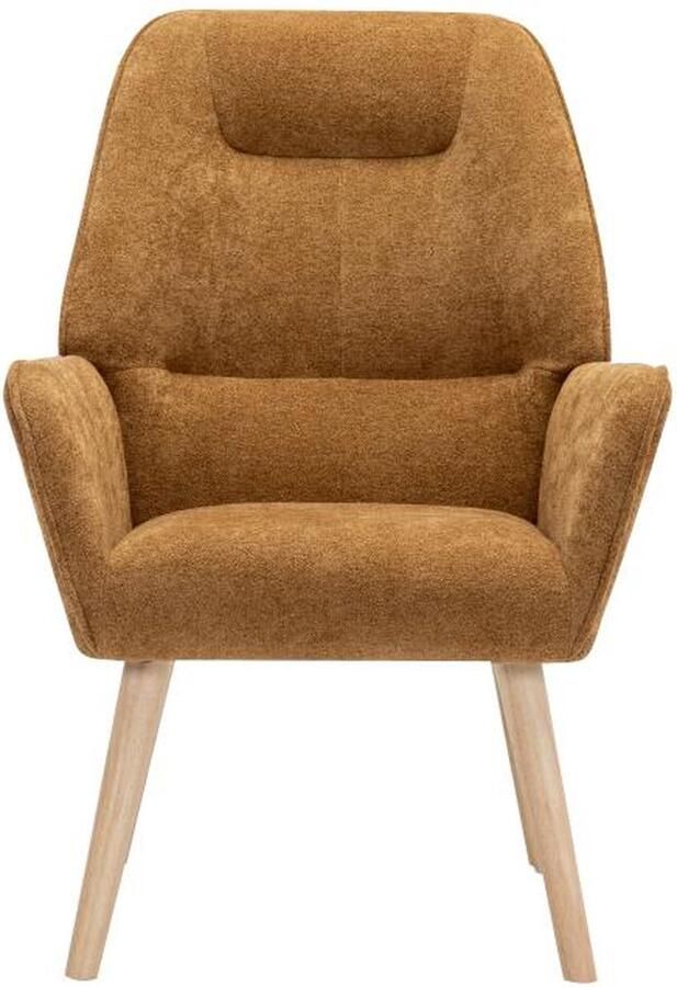 Vente-unique Fauteuil van camelkleurige stof L 62 cm x H 92 cm x D 71 cm - Foto 2