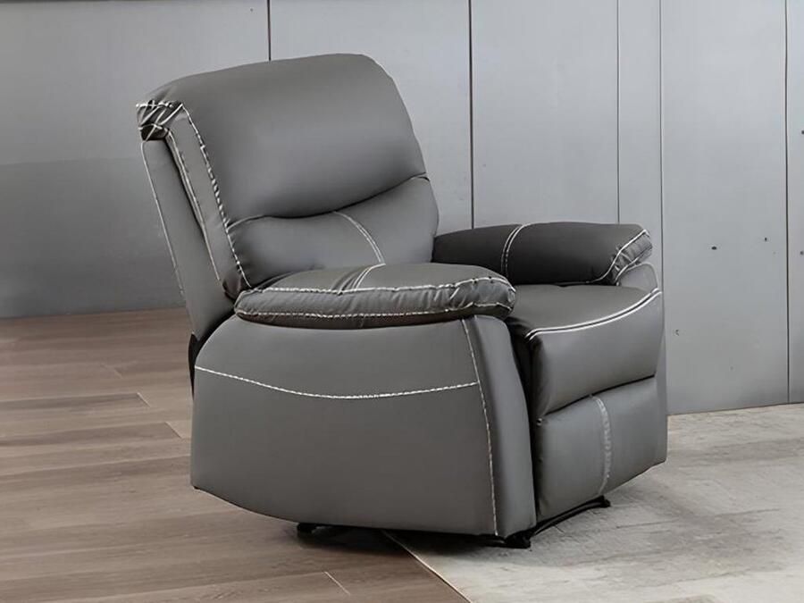 Vente-unique Fauteuil van grijze kunstleer CANBY L 79 cm x H 95 cm x D 90 cm - Foto 2