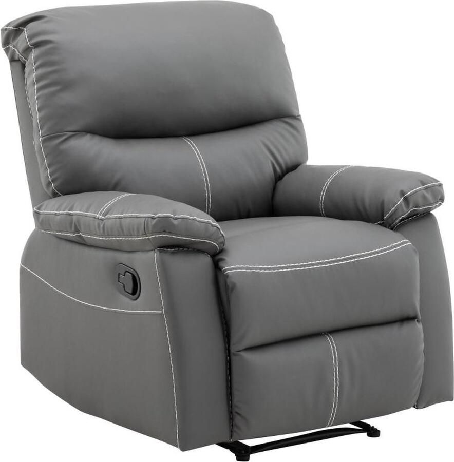 Vente-unique Fauteuil van grijze kunstleer CANBY L 79 cm x H 95 cm x D 90 cm - Foto 3