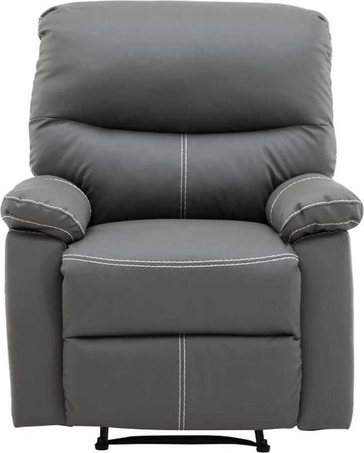 Vente-unique Fauteuil van grijze kunstleer CANBY L 79 cm x H 95 cm x D 90 cm