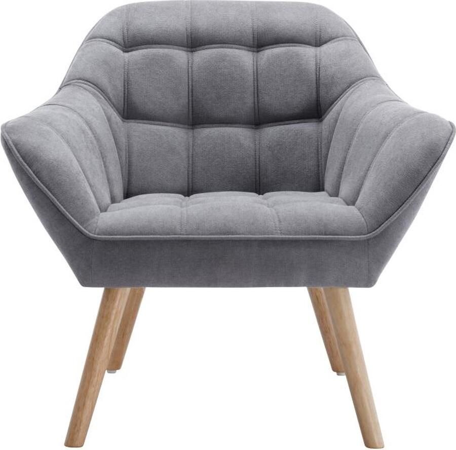 Vente-unique Fauteuil van grijze stof CASERTA L 82 cm x H 77 cm x D 73 cm