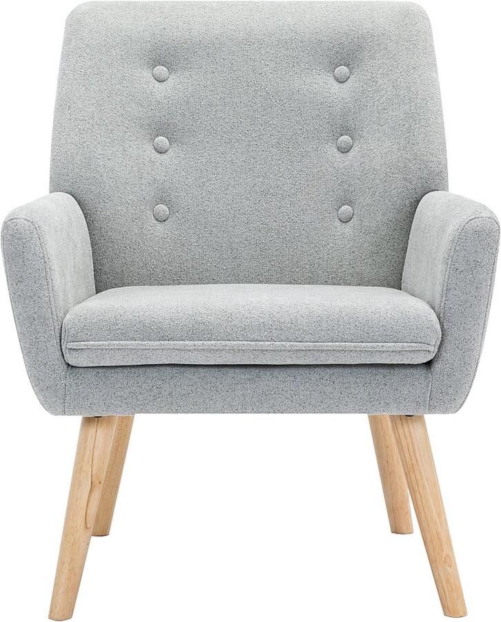 Vente-unique Fauteuil van grijze stof SERINO L 65 cm x H 79 cm x D 68 cm - Foto 2