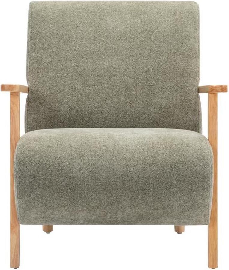 Vente-unique Fauteuil van groene stof en hout JULOMO L 70 cm x H 81 cm x D 82 cm