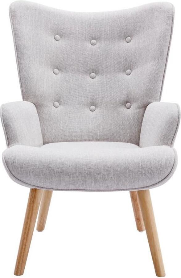 Vente-unique Fauteuil van lichtgrijze stof VATELY L 69 cm x H 95.5 cm x D 78 cm
