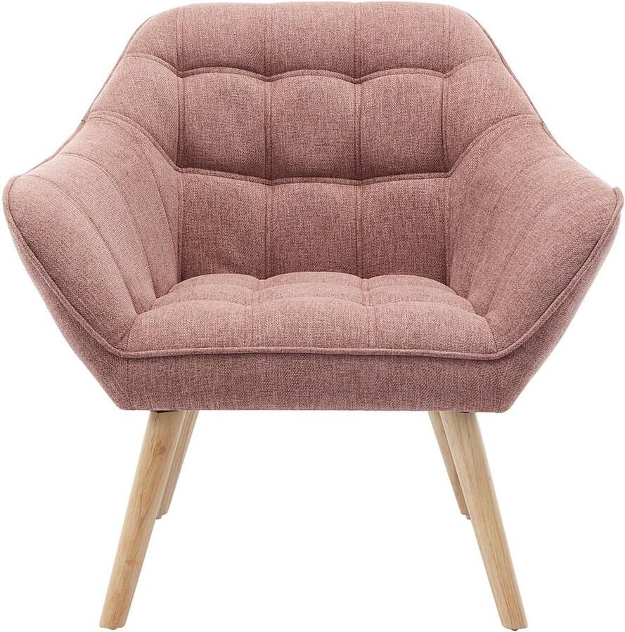 Vente-unique Fauteuil van roze gechineerde stof CASERTA L 82 cm x H 77 cm x D 73 cm - Foto 2
