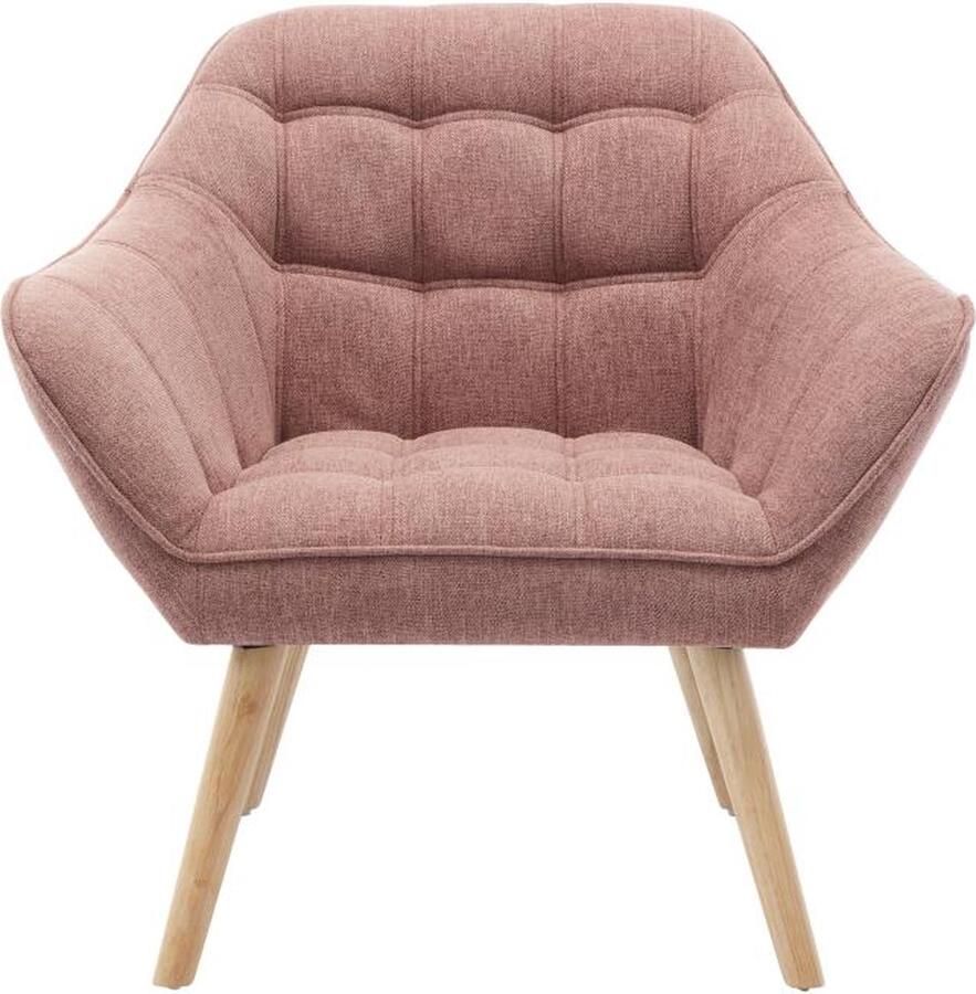 Vente-unique Fauteuil van roze gechineerde stof CASERTA L 82 cm x H 77 cm x D 73 cm