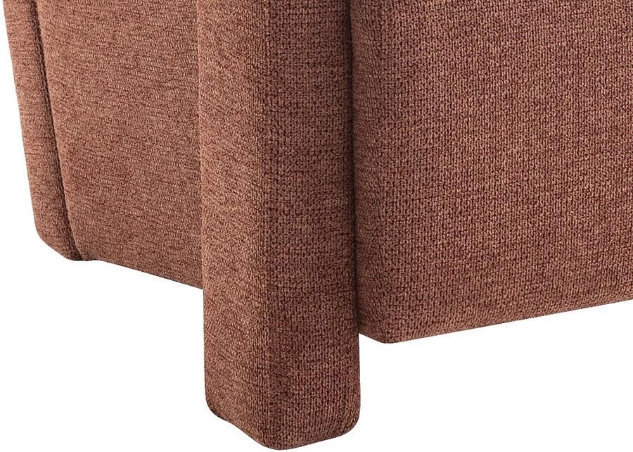 Vente-unique Fauteuil van terracottakleurige stof met textuur ISPARTA L 65 cm x H 71 cm x D 83 cm - Foto 4