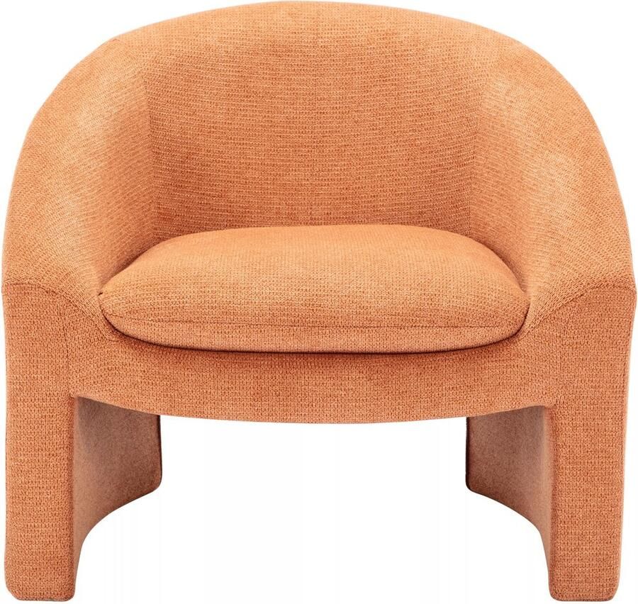 Vente-unique Fauteuil van terracottakleurige stof OSSANA L 83 cm x H 74 cm x D 74 cm
