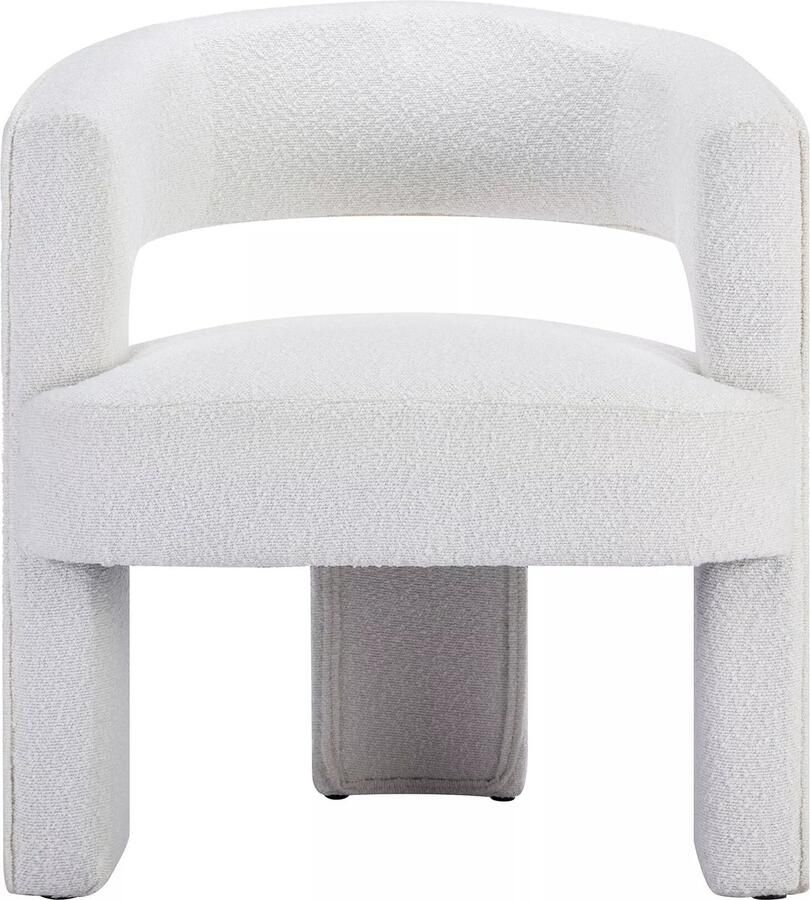 Vente-unique Fauteuil van witte boucléstof FONTANOVA L 66 cm x H 75 cm x D 63 cm