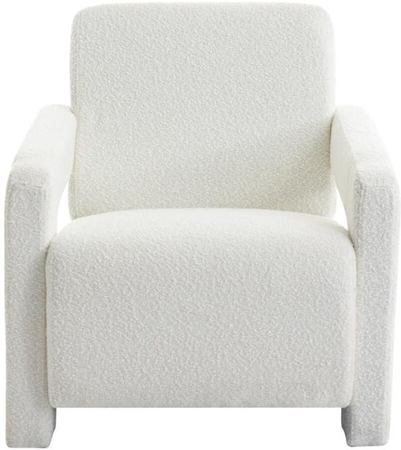 Vente-unique Fauteuil van witte boucléstof ISPARTA L 65 cm x H 71 cm x D 83 cm