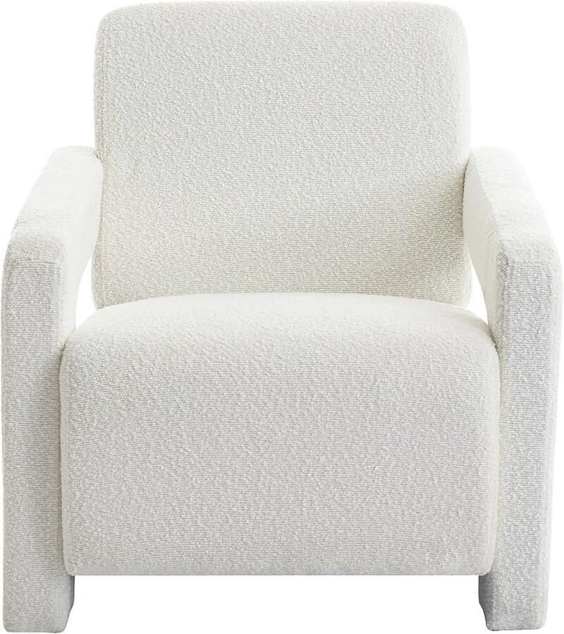 Vente-unique Fauteuil van witte boucléstof ISPARTA L 65 cm x H 71 cm x D 83 cm