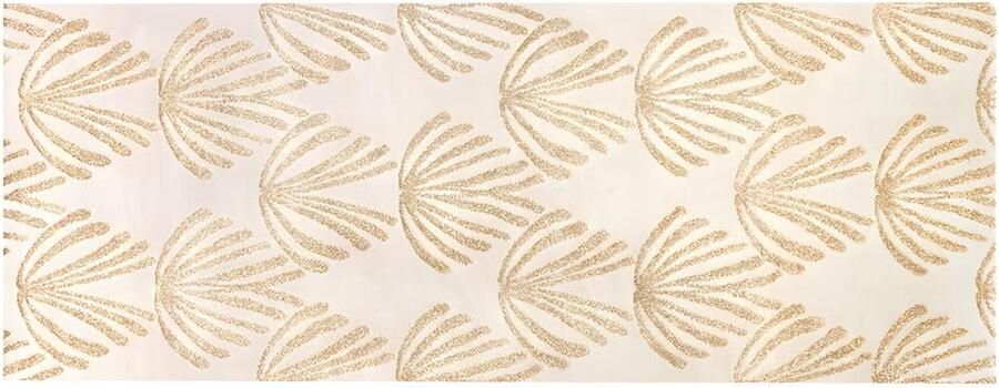 Vente-unique Gangtapijt art-decostijl LYSA Polypropyleen 80 x 200 cm Beige en goudkleurig L 200 cm x H 1 cm x D 80 cm