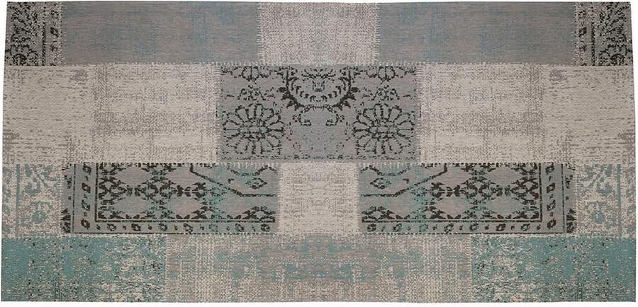 Vente-unique Gangtapijt vintagestijl TURIN 100% polyester 80 x 200 cm Grijsblauw L 200 cm x H 1 cm x D 80 cm