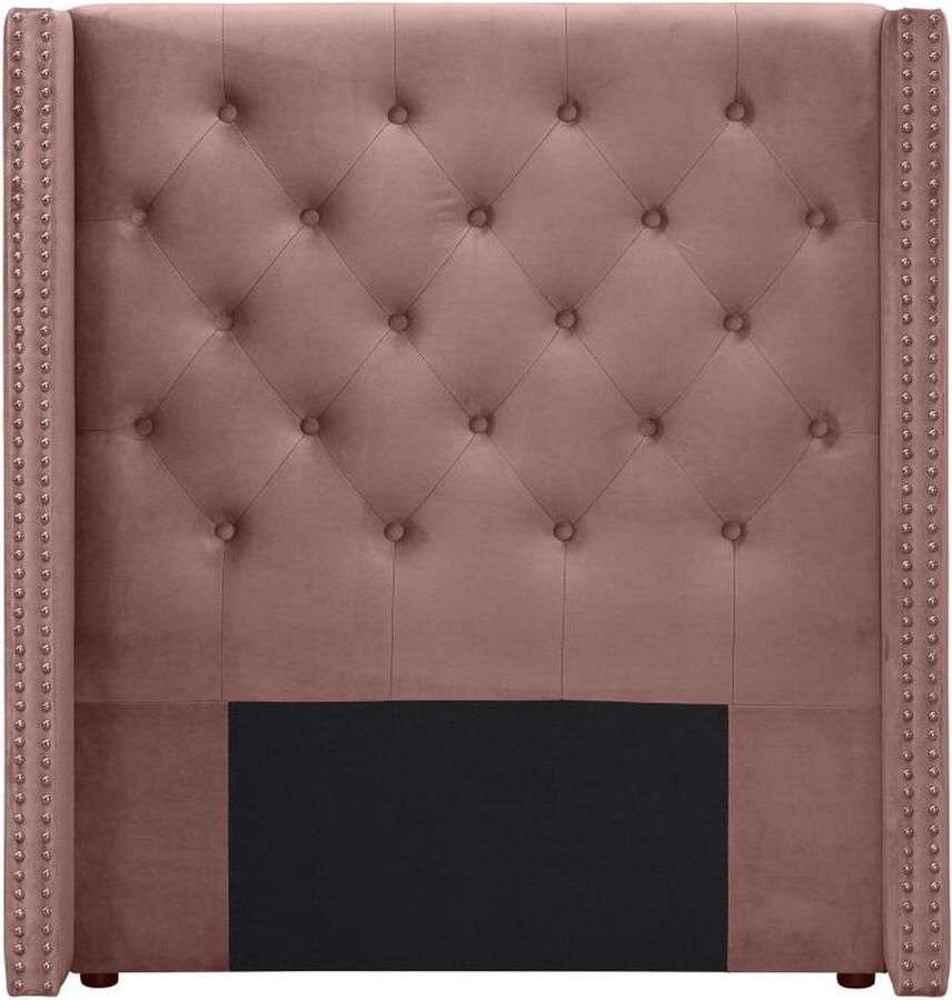 Vente-unique Gecapitonneerd hoofdbord 100 cm Fluweel Roze MASSIMO L 103 cm x H 115 cm x D 20 cm
