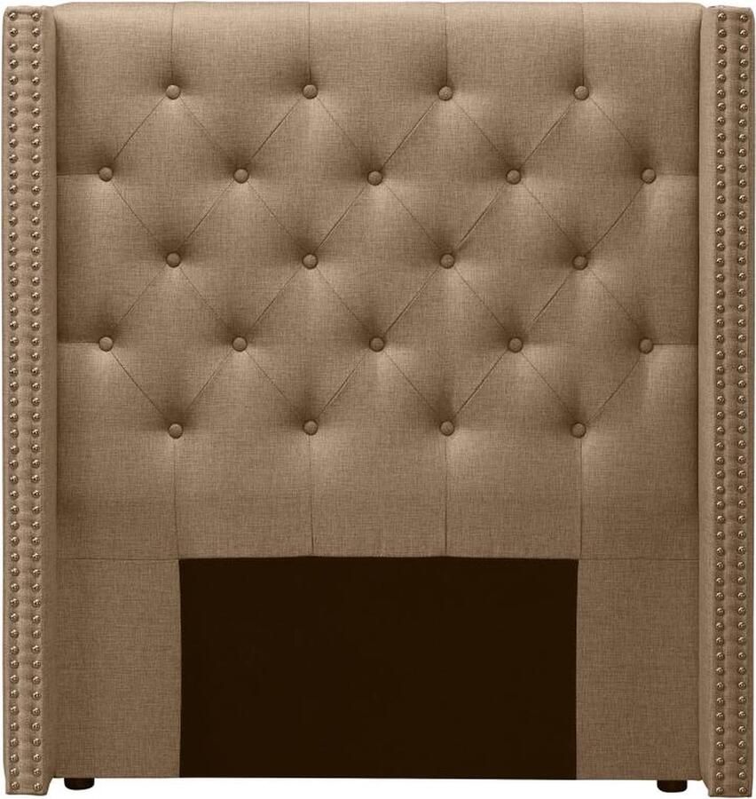 Vente-unique Gecapitonneerd hoofdbord 100 cm Stof Beige MASSIMO L 103 cm x H 115 cm x D 20 cm