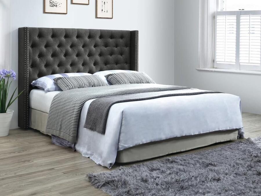 Vente-unique Gecapitonneerd hoofdbord 170 cm Stof Grijs MASSIMO II L 173 cm x H 125 cm x D 20 cm