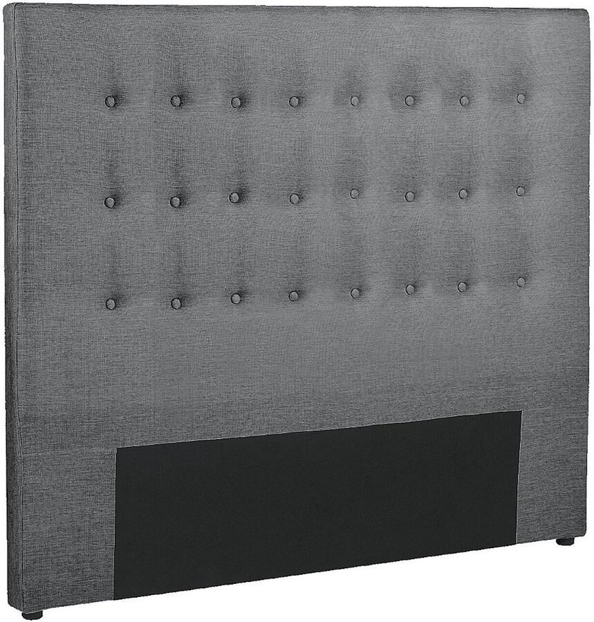 Vente-unique Gecapitonneerd hoofdbord 180 cm Stof Grijs FRANCESCO L 184.5 cm x H 125 cm x D 9.5 cm - Foto 2