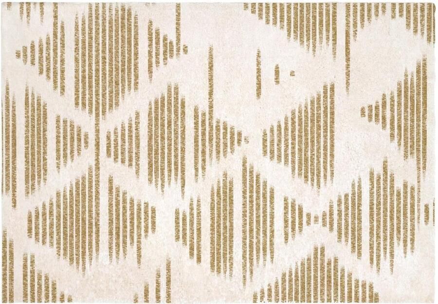 Vente-unique Geometrisch shaggy tapijt 160 x 230 cm Beige en bruin TANTIA L 230 cm x H 3 cm x D 160 cm