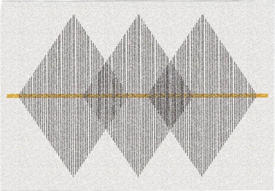 Vente-unique Geometrisch tapijt 120 x 170 cm Wit en grijs NIMIRIA L 170 cm x H 0.9 cm x D 120 cm