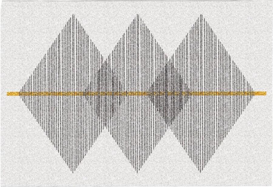 Vente-unique Geometrisch tapijt 160 x 230 cm Wit en grijs NIMIRIA L 230 cm x H 0.9 cm x D 160 cm - Foto 2