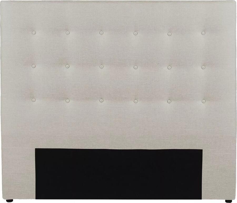 Vente-unique Gewatteerd hoofdbord FRANCESCO 140 cm Stof Beige L 144 cm x H 125 cm x D 9.5 cm