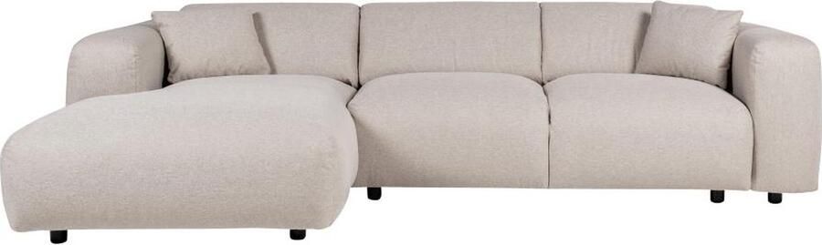 Vente-unique Grote hoekbank met hoek links van beige gechineerde stof POGNI van Maison Céphy L 280 cm x H 73 cm x D 165 cm - Foto 2