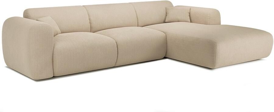 Vente-unique Maison Céphy Grote hoekbank links in terracotta gekleurd gestructureerd stoffen POGNI van Maison Céphy L 280 cm x H 73 cm x D 165 cm - Foto 4