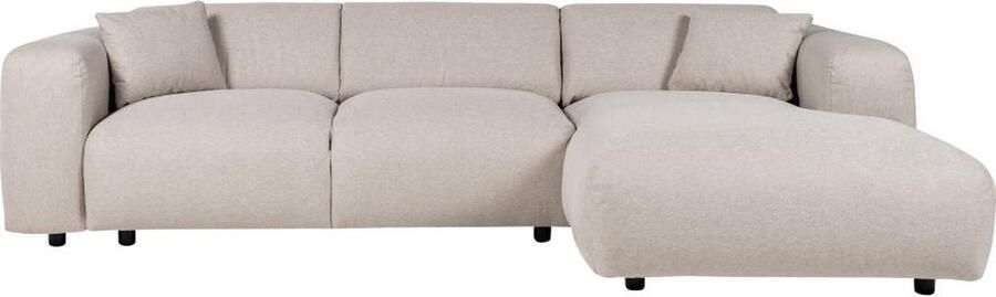 Vente-unique Grote hoekbank met hoek rechts van beige gechineerde stof POGNI van Maison Céphy L 280 cm x H 73 cm x D 165 cm - Foto 3