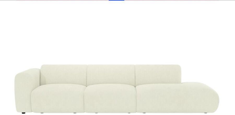 Vente-unique Grote zitbank met 5 plaatsen met armleuning links in beige textuurstof POGNI van Maison Céphy L 310 cm x H 73 cm x D 96 cm