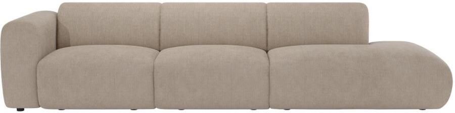 Vente-unique Grote zitbank met 5 plaatsen met armleuning links in beige textuurstof POGNI van Maison Céphy L 310 cm x H 73 cm x D 96 cm - Foto 2