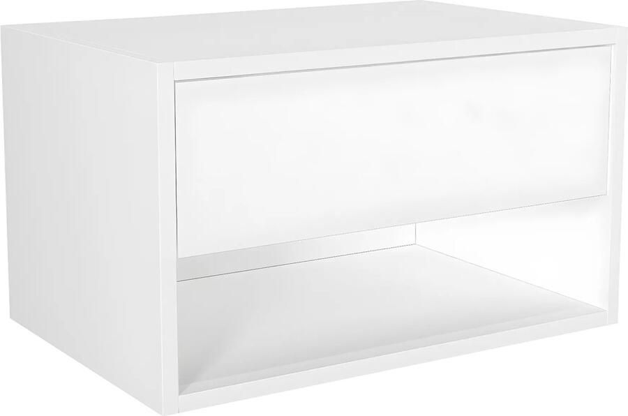 Vente-unique Hangend nachtkastje 1 lade en 1 nis Wit RITAMI L 60 cm x H 35 cm x D 40 cm