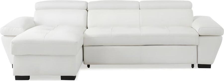 Vente-unique Hoekbank JONOVA Leer Wit Hoek links L 256 cm x H 83 cm x D 154 cm - Foto 6