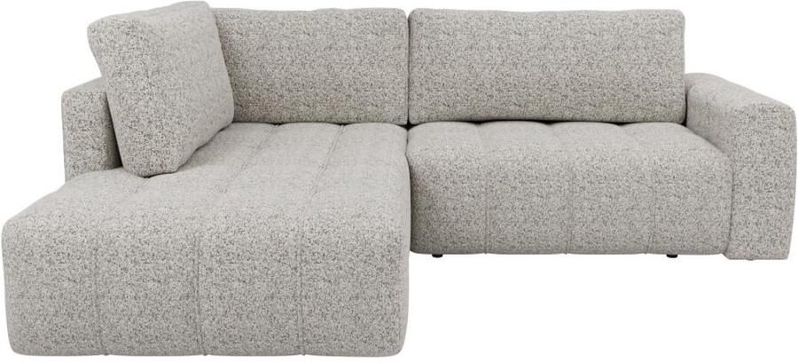 Vente-unique Hoekbank met hoek links in gespikkelde grijze stof LORIONA