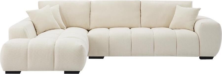 Vente-unique Hoekbank met hoek links van beige stof BERENIA L 298 cm x H 82 cm x D 207 cm - Foto 2