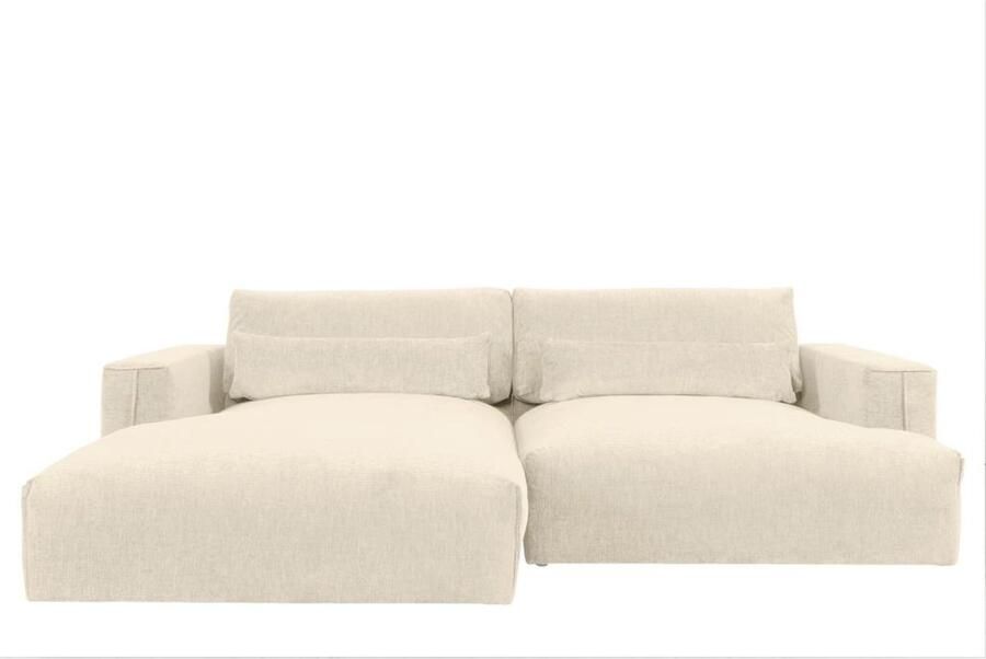 Vente-unique Hoekbank met hoek links van beige stof met textuur COLYSA