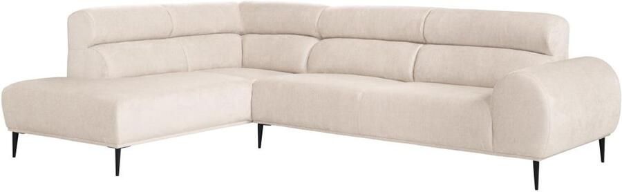 Vente-unique Hoekbank met hoek links van beige stof met textuur MALIADA - Foto 2