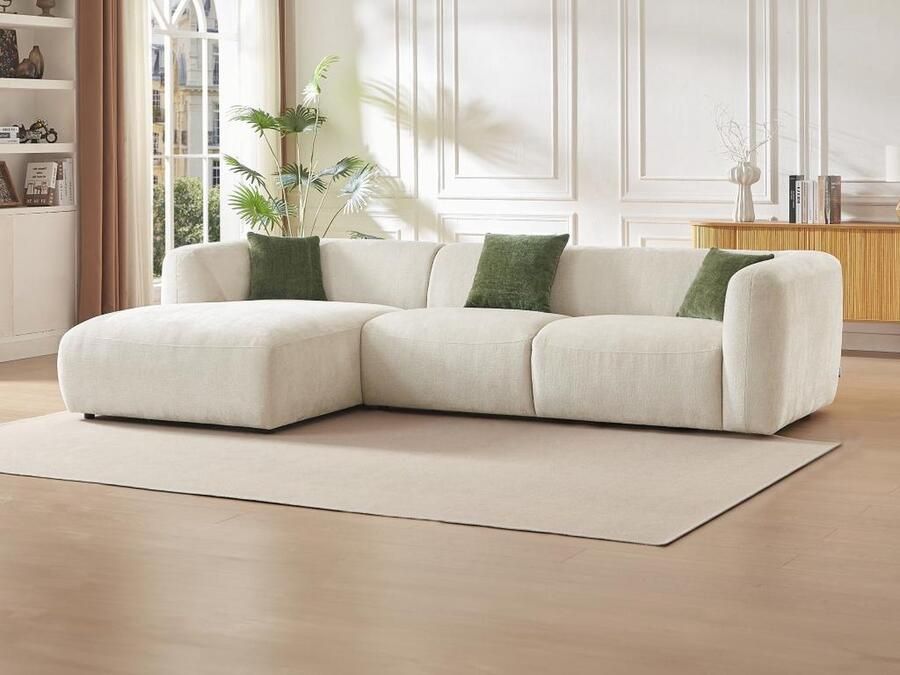 Vente-unique Hoekbank met hoek links van beige stof TANCAVO L 307 cm x H 72 cm x D 178 cm - Foto 2