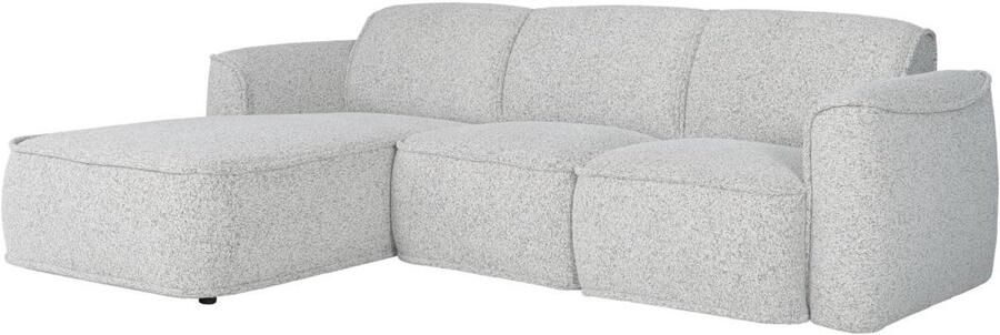 Vente-unique Hoekbank met hoek links van grijs gechineerde stof DIOMARO - Foto 2