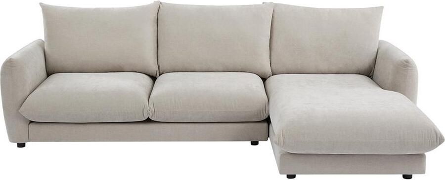 Vente-unique Hoekbank met hoek rechts van beige stof RUNILIO L 274 cm x H 85 cm x D 160 cm